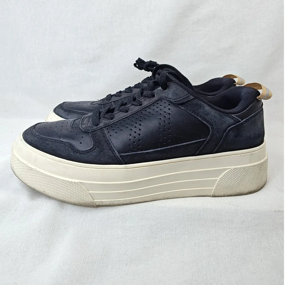 Le Tigre Midtown Low Sneakers Women's  8M Black Leather‎ Platform Shoes